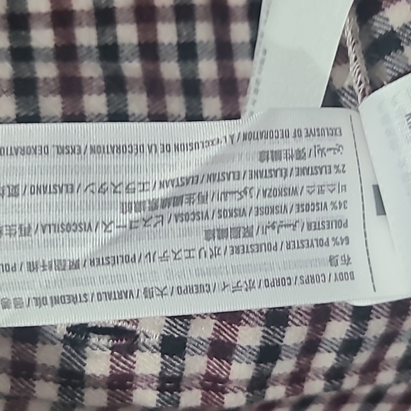 Abercrombie and fitch womens oversized burgundy check shirt flannel top - Picture 7 of 9